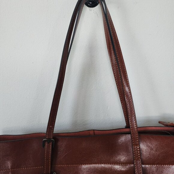Kattee Leather Hobo Brown Bag Zip Close Leather - Picture 2 of 7